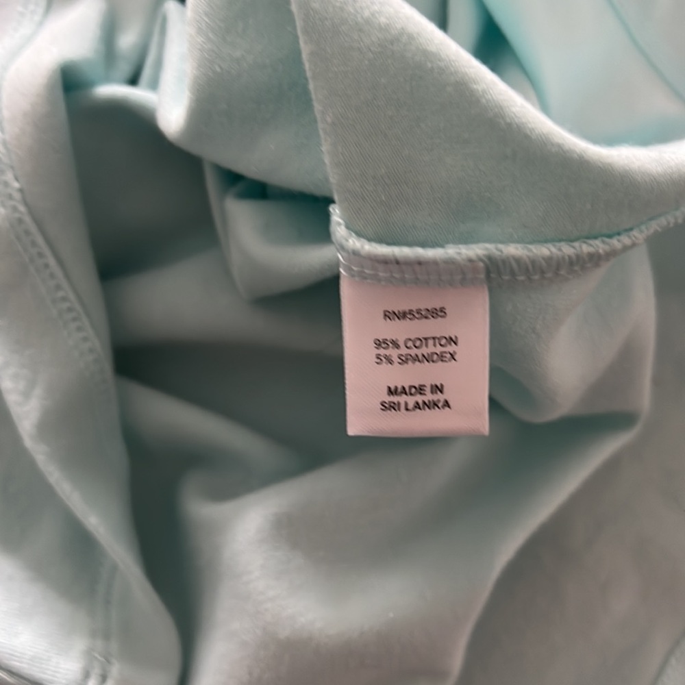 Ladies one shoulder tank top with bra shelf in aqua - Picture 4 of 4